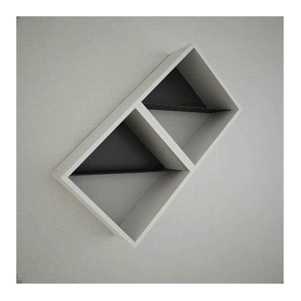 Biała półka ścienna Daniele Double White/Brown, szer. 56 cm