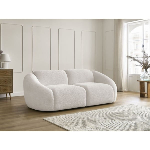 Biała sofa z materiału bouclé 230 cm Tina – Bobochic Paris-image-4