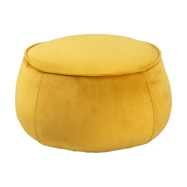 Żółty aksamitny puf Actona Mie, ⌀ 60 cm