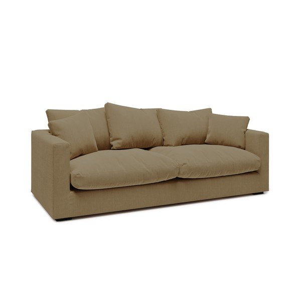 Beżowa sztruksowa sofa 220 cm Comfy – Scandic-image-1