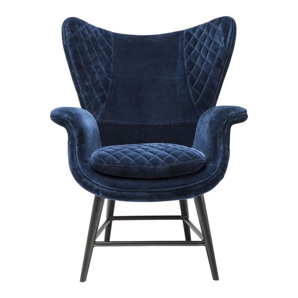 Niebieski fotel Kare Design Tudor