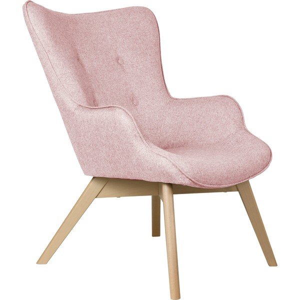 Jasnoróżowy fotel Niko – Ropez