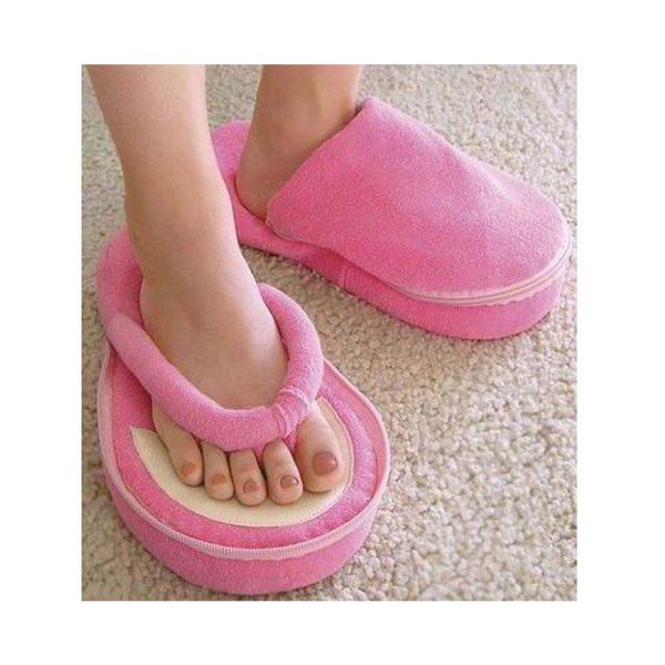 Różowe kapcie do pedicure z pamięcią kształtu InnovaGoods-image-1