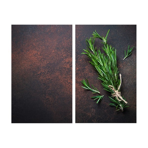 Płyty ochronne na kuchenkę ze szkła hartowanego zestaw 2 szt.  52x30 cm Rosemary – Allstar