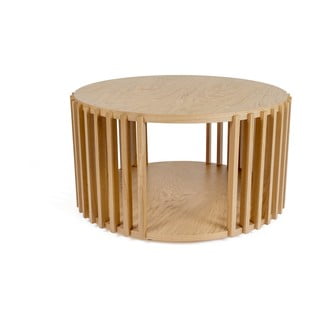 Stolik z drewna dębowego Woodman Drum, ø 83 cm