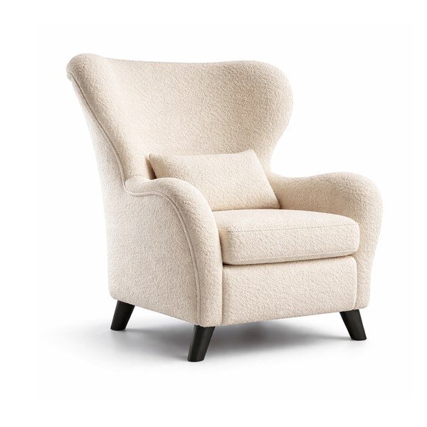 Beżowy fotel uszak Miuform Miuf