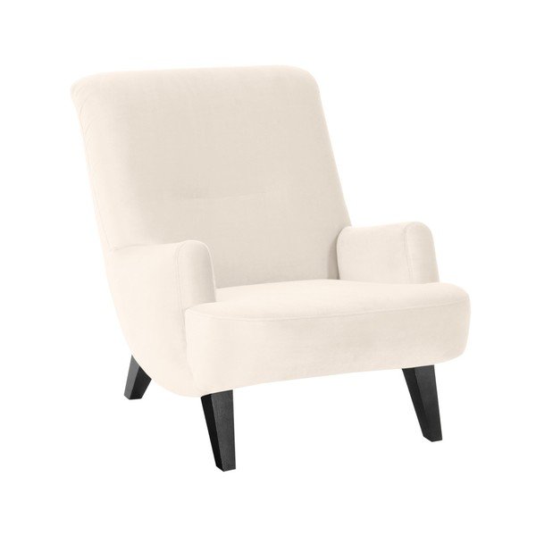 Kremowy fotel z czarnymi nogami Max Winzer Brandford Suede
