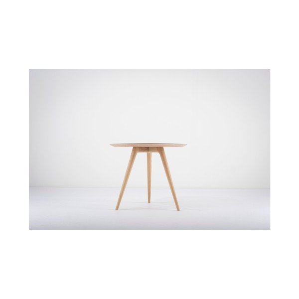 Dębowy stolik z niebieskim blatem Gazzda Arp, ⌀ 55 cm-image-2