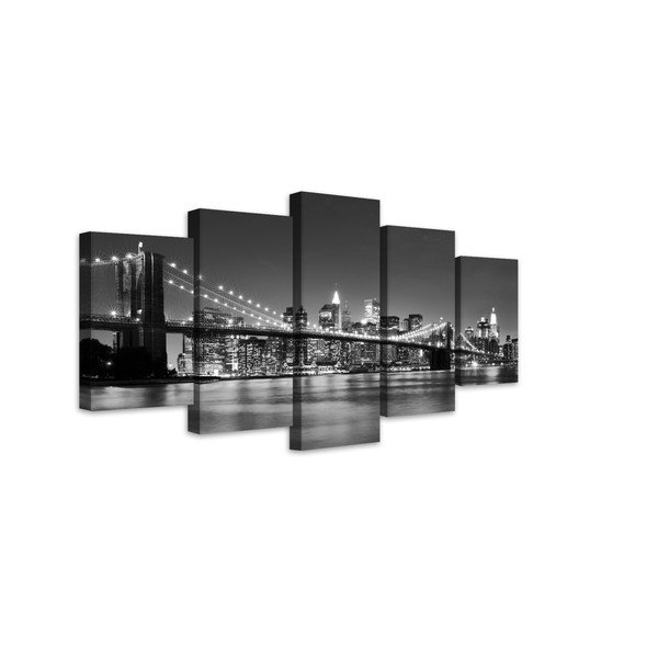 Wieloczęściowy obraz Styler Canvas Most BW, 100x150 cm-image-1