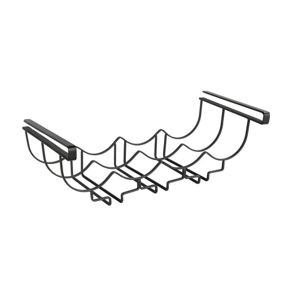 Czarny metalowy wieszak na kieliszki i butelki pod półkę Wenko-image-1