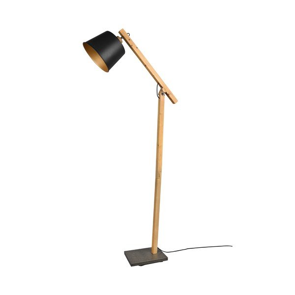 Czarno-naturalna lampa stojąca z metalowym kloszem (wysokość 156 cm) Harris – Trio-image-3