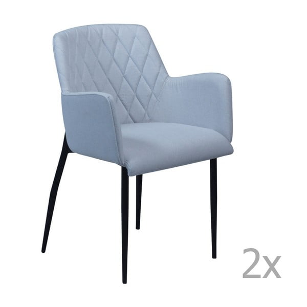 Zestaw 2 niebieskich krzeseł z podłokietnikami DAN– FORM Rombo
