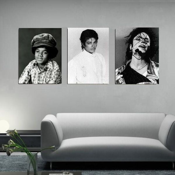 Trzyczęściowy obraz Michael Jackson, 45x90 cm