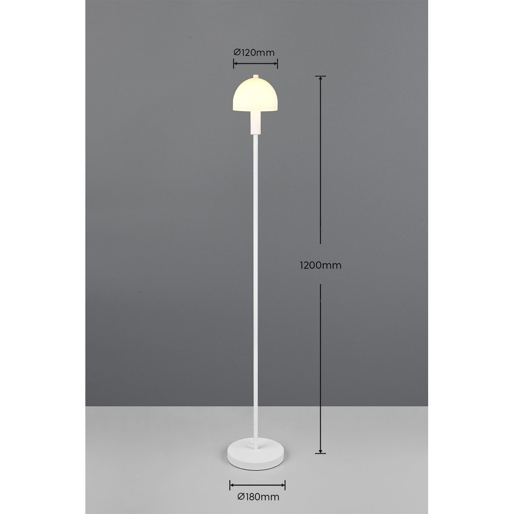 Biała lampa stojąca ze szklanym kloszem (wysokość 120 cm) Glenn – Reality (zdjęcie 4)