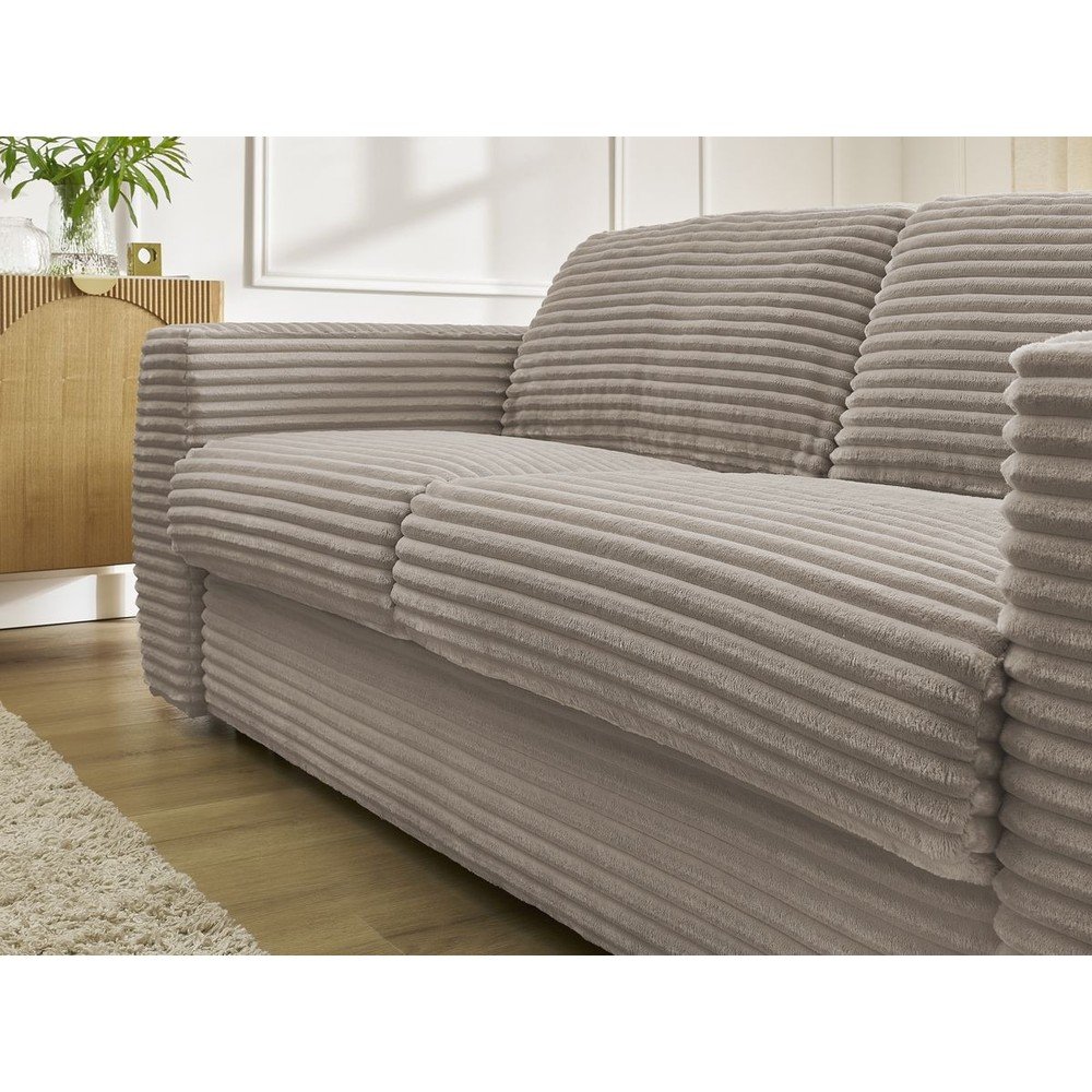 Szarobrązowa sztruksowa rozkładana sofa do spania 240 cm Hugo – Bobochic Paris (zdjęcie 6)