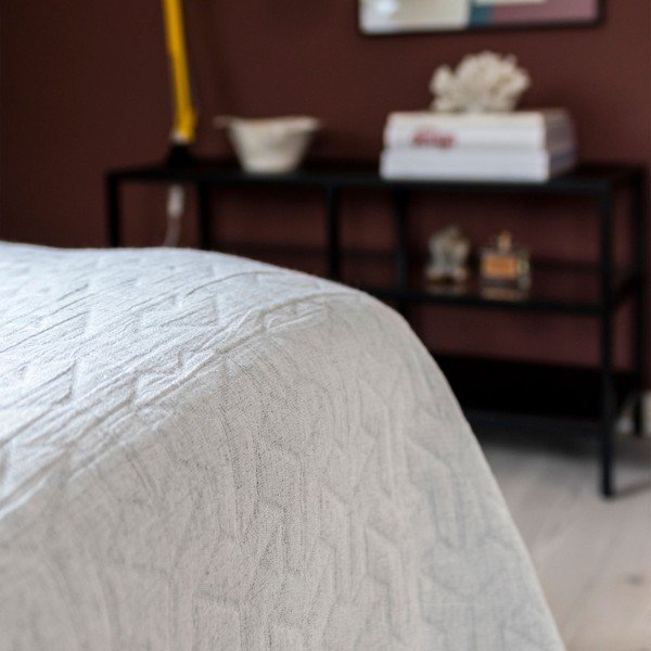 Biała narzuta z bawełny z recyklingu na łóżko dwuosobowe 250x250 cm Trio – Mette Ditmer Denmark-image-1