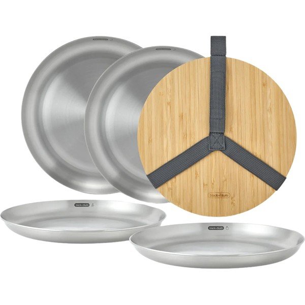 Talerze ze stali nierdzewnej w kolorze srebra zestaw 4 szt. ø 25,5 cm – Black + Blum