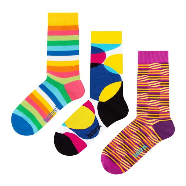 Zestaw 3 par skarpetek Ballonet Socks Stripy w opakowaniu podarunkowym, rozmiar 41 - 46