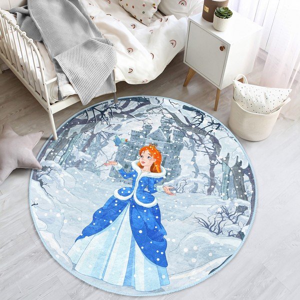 Niebieski dywan dziecięcy ø 100 cm Comfort – Mila Home-image-3