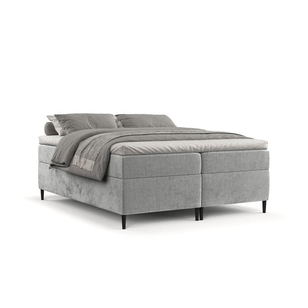 Szare łóżko boxspring ze schowkiem 180x200 cm Araya – Maison de Rêve-image-2