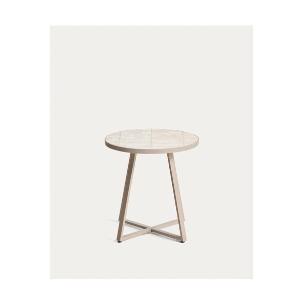 Okrągły stolik ogrodowy z ceramicznym blatem ø 45 cm Tella – Kave Home-image-2