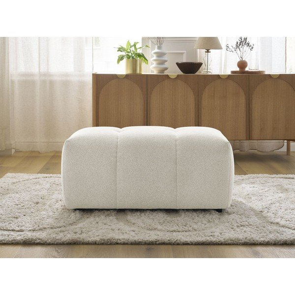 Biały podnóżek z tkaniny szenilowej Roxelane – Bobochic Paris-image-4