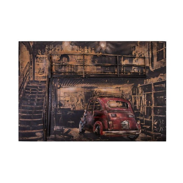 Dekoracyjna metalowa tabliczka Antic Line Garage Voiture Rouge, 120x80 cm