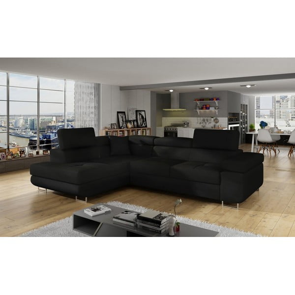 Czarny rozkładany/ze schowkiem narożnik (lewostronny/w kształcie litery L) Anton – ELTAP-image-3