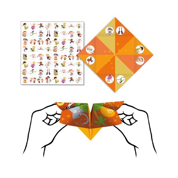 Zestaw 8 do origami z naklejkami Djeco Fortune-image-1