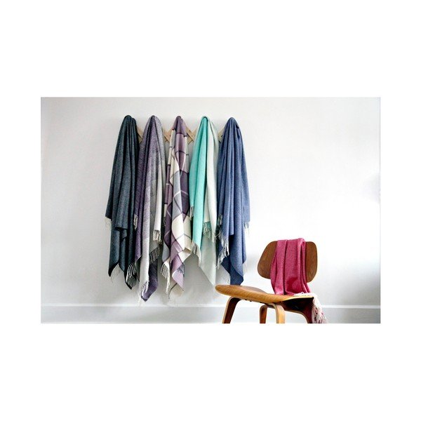 Niebieski koc z alpaki Hawke&Thorn Bradshaw Check-image-4