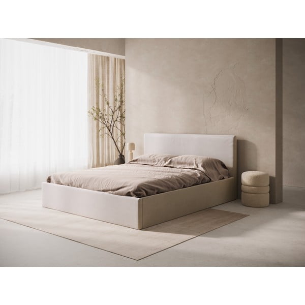 Beżowy tapicerowany zagłówek 190,5x100 cm Remo – Micadoni -image-1