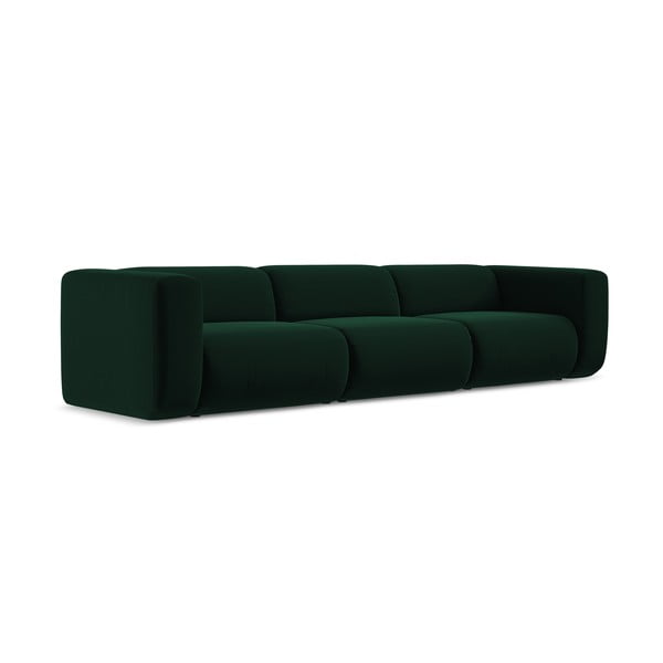 Ciemnozielona aksamitna sofa 319 cm Ekahi – Makamii-image-2