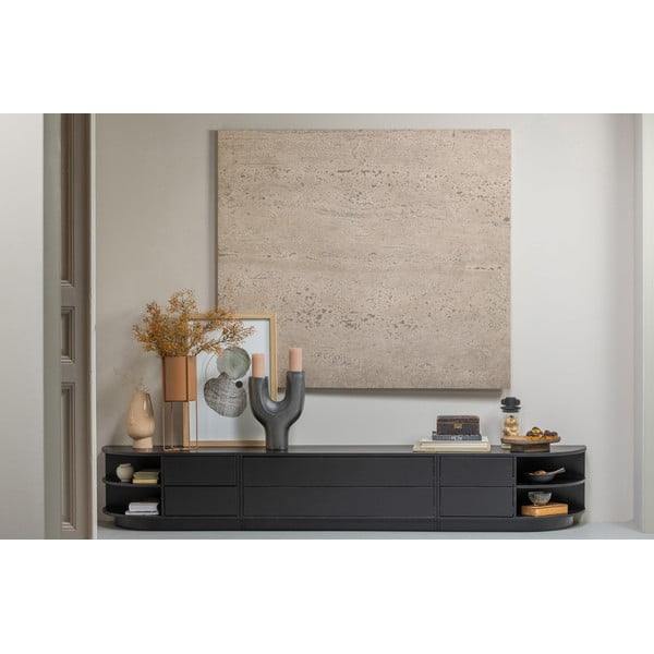 Czarna modułowa szafka pod TV z litego drewna sosnowego 228x40 cm Finca – WOOOD-image-4