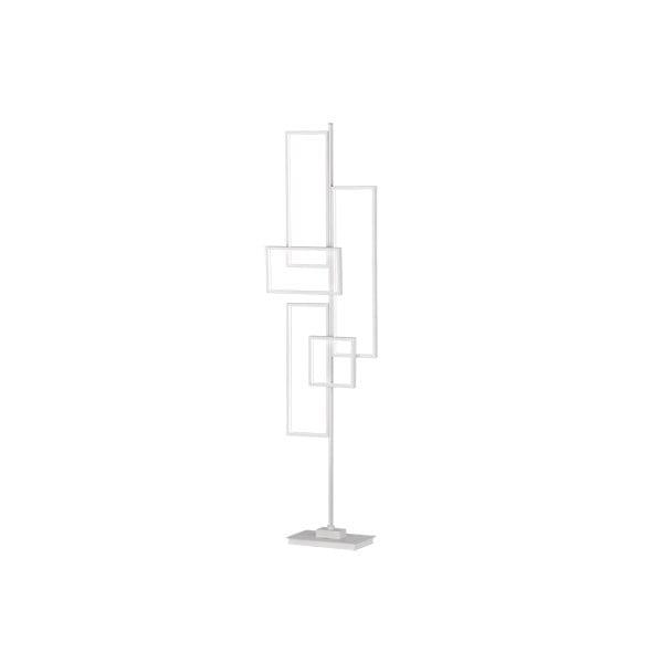 Biała metalowa lampa stojąca LED Trio Tucson, wys. 161 cm