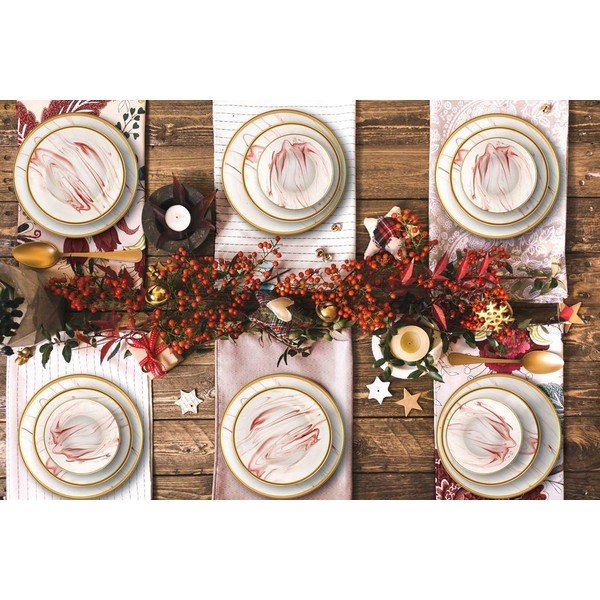 24-częściowy komplet naczyń porcelanowych Mia Lucid Rose-image-1