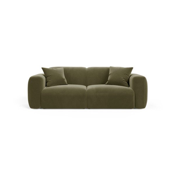 Aksamitna sofa w kolorze khaki 220 cm Strino – Cosmopolitan Design