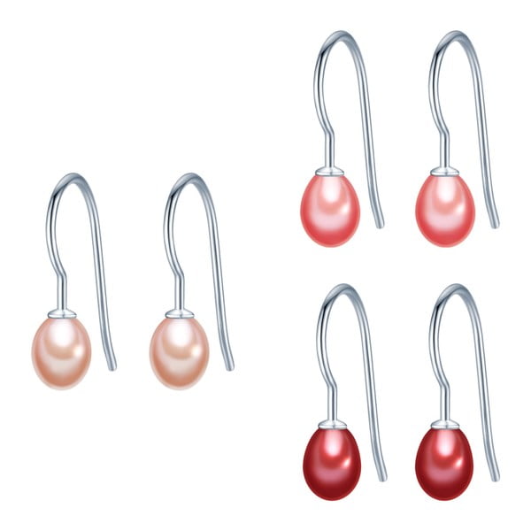 Komplet 3 par kolczyków perłowych Nova Pearls Copenhagen Désirée