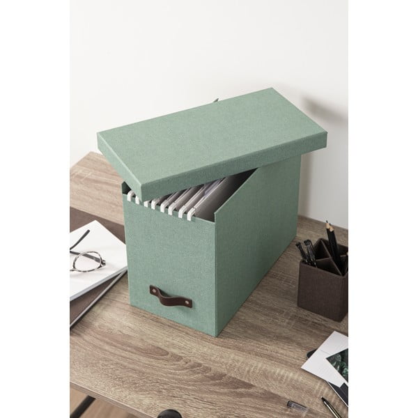 Zielony kartonowy organizer na dokumenty Johan Canvas Paper Laminate – Bigso-image-3