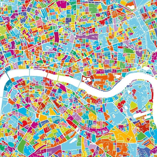 Obraz Homemania Maps London, 60x60 cm