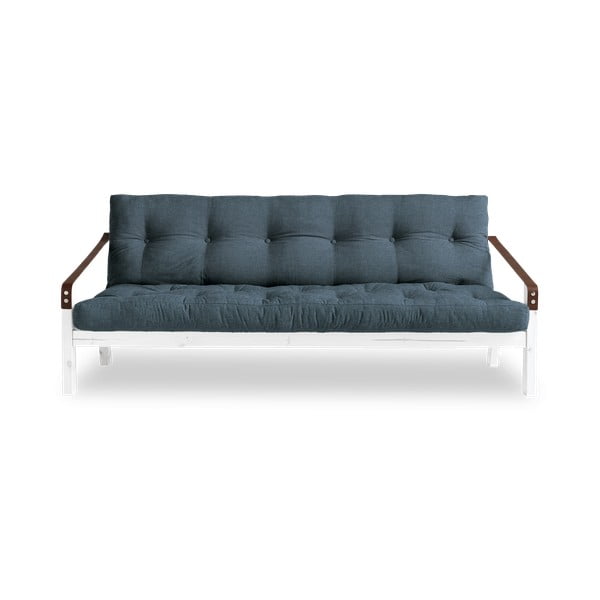 Sofa rozkładana z ciemnoniebieskim obiciem Karup Design Poetry White/Deep Blue