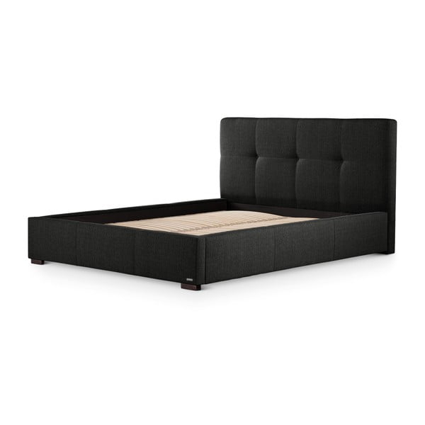 Czarne łóżko ze schowkiem Ted Lapidus Maison COBALT, 180x200 cm