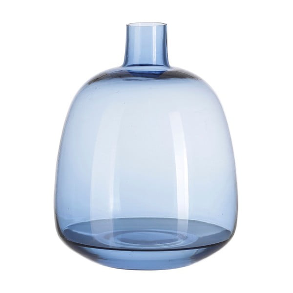 Niebieski wazon szklany A Simple Mess Aege, wysokość 22 cm