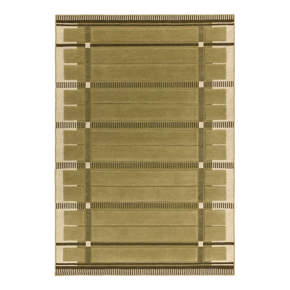 Zielony/beżowy wełniany dywan tkany ręcznie 200x290 cm – Asiatic Carpets
