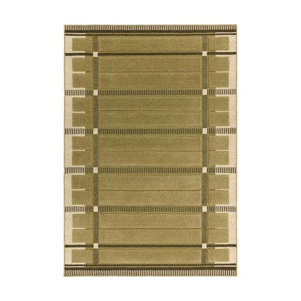 Zielony/beżowy wełniany dywan tkany ręcznie 120x170 cm – Asiatic Carpets