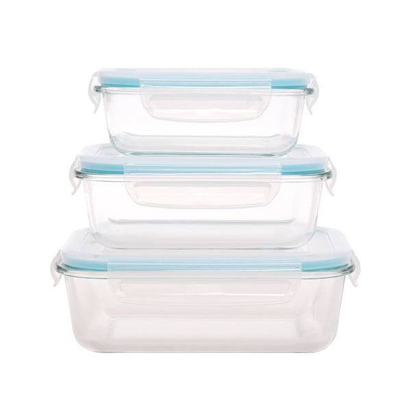 Zestaw 3 szklanych pojemników z wieczkiem Sabichi Grande