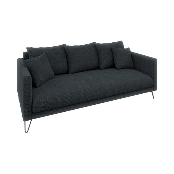 Ciemnoszara sofa  z tkaniny szenilowej 200 cm Freya – Ropez