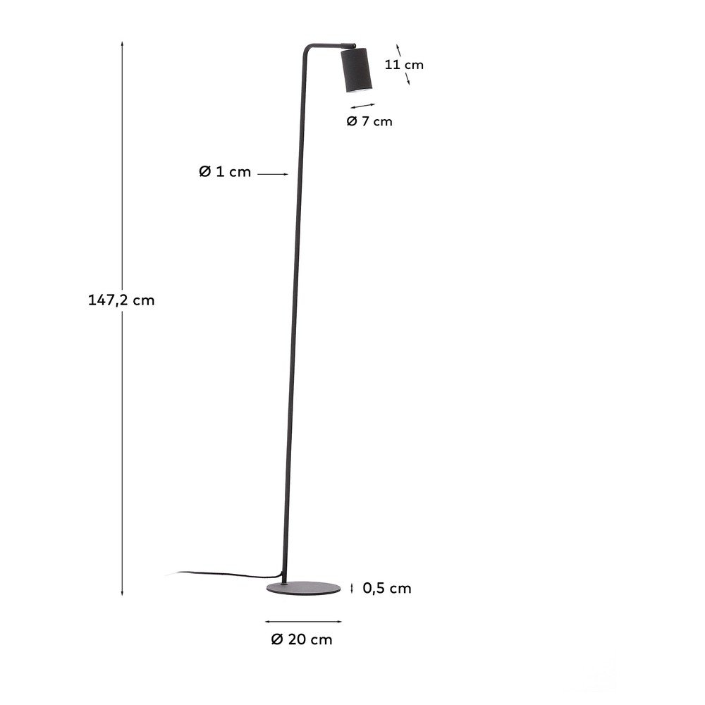 Czarna lampa stojąca (wysokość 147 cm) Manie – Kave Home (zdjęcie 8)