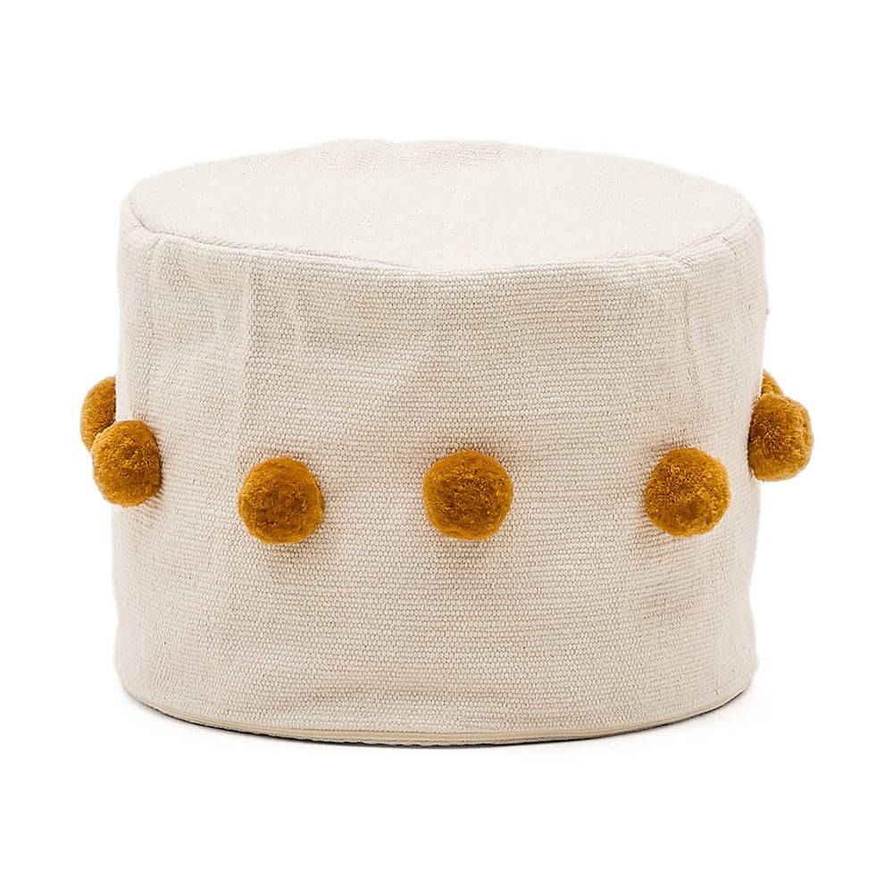 Musztardowo-beżowy puf Manua – Kave Home