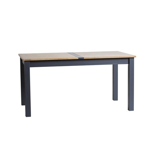 Antracytowy rozkładany stół z litego drewna sosnowego Marckeric Jade, 150x85 cm-image-1