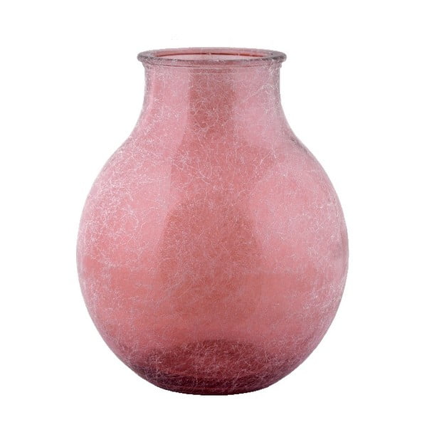 Różowy wazon ze szkła z recyklingu Ego Dekor Dune, wys. 36 cm